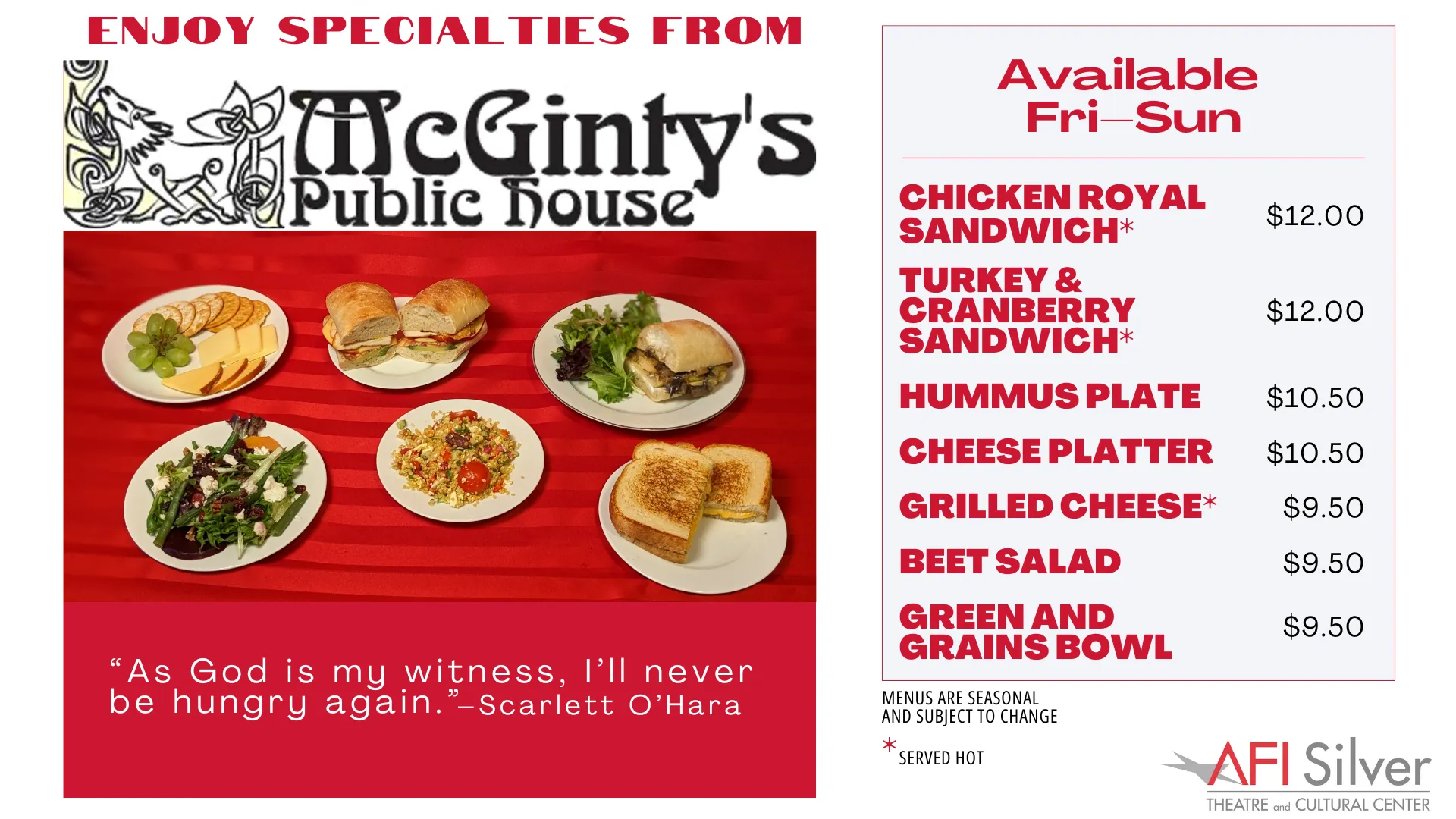McGinty's Menu Cafe